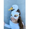 Papírová škraboška Labuť maska karneval maškarní kostým
