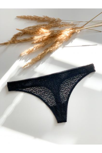 DKNY krajkové tanga Modern Lace - černé DK5013