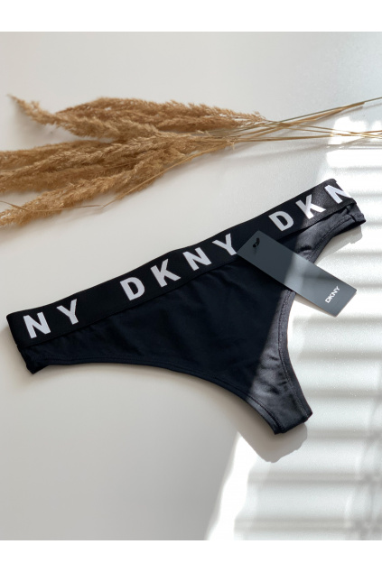 DKNY tanga Cozy Boyfriend - černá