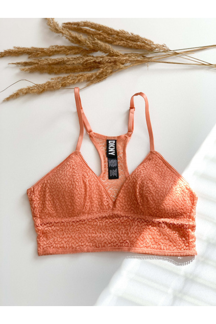 DKNY krajková podprsenka Modern Lace - Guawa oranžová DK4021