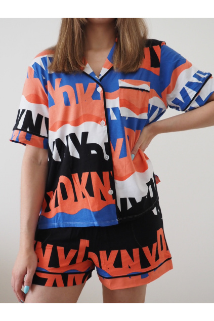 DKNY dámské pyžamo - multi logo