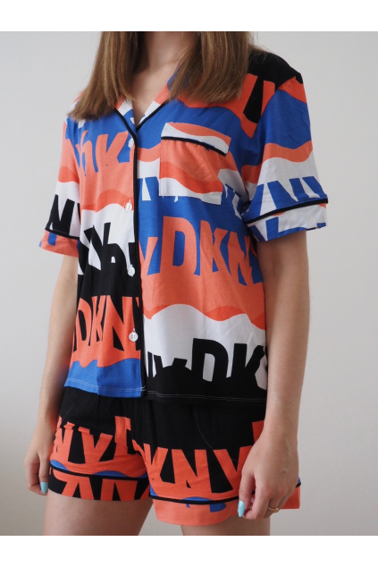 DKNY dámské pyžamo - multi logo