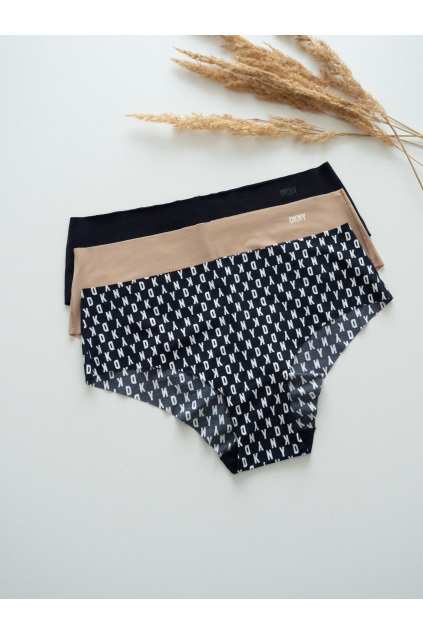 DKNY Litewear 3-balení kalhotek - černé logo DK5028BP3