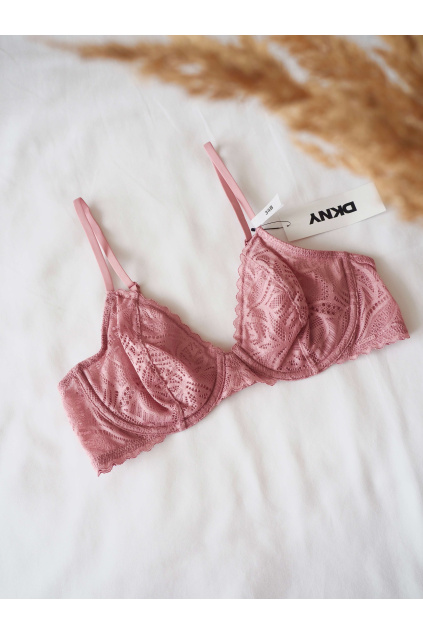 DKNY krajková podprsenka Lace Deco - starorůžová DK7552