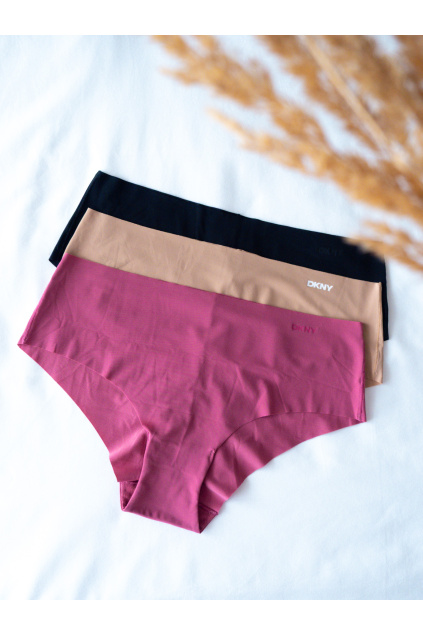 DKNY Litewear 3-balení kalhotek - Dark Rose DK5028BP3
