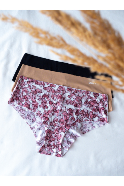 DKNY Litewear 3-balení kalhotek - Srdíčka DK5028BP3