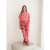 DKNY dámské pyžamo se vzorem - červené