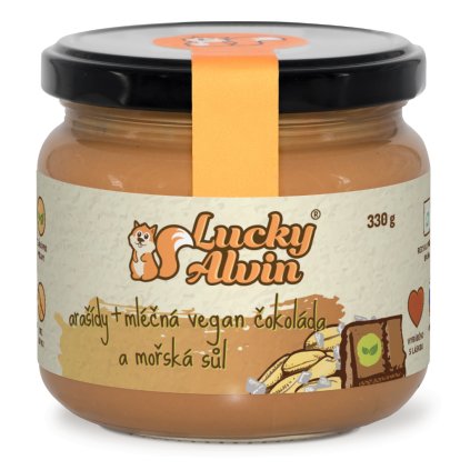 Arašídy + mléčná vegan čokoláda a mořská sůl