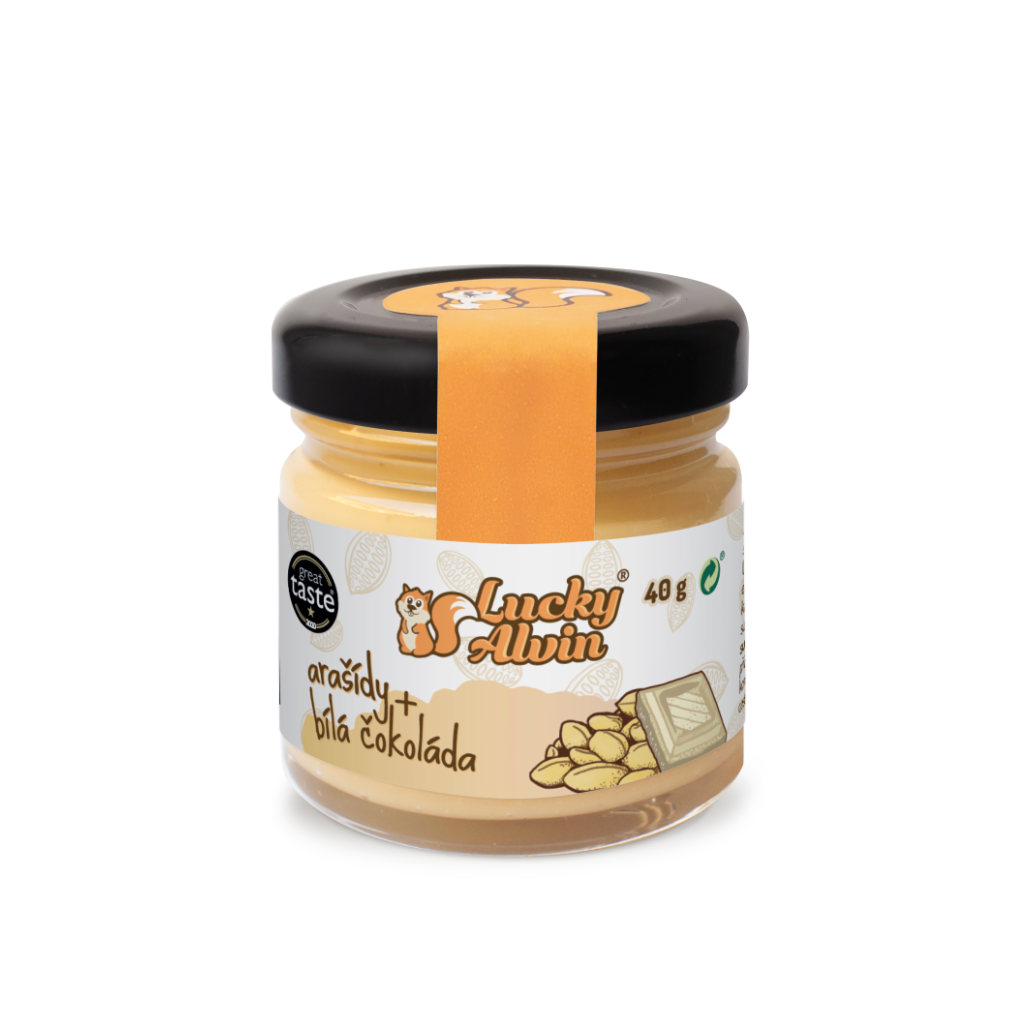 Lucky Alvin Mini edice 40 g - Arašídy/ bílá čokoláda 
