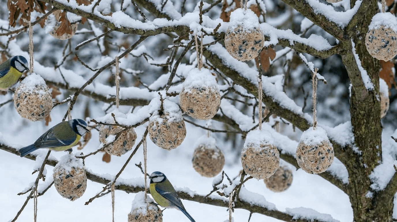 Proč jsou lojové koule ideální potravou pro ptáky v chladných měsících?