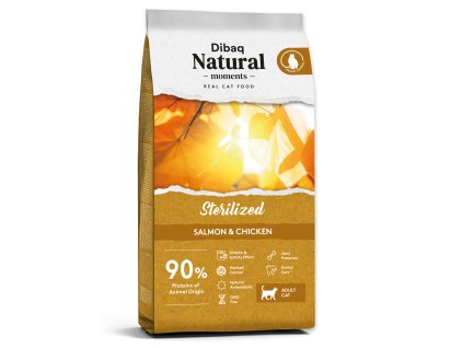 Dibaq Natural granule pre sterilizované mačky losos a kura 7kg