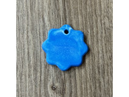 přívěsek osmihran modrý žíhany