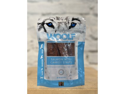Woolf Salmon and Carrot strips 100g