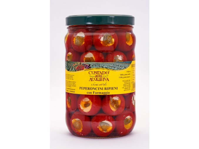 STD JAR CHILLI PEPPERS STUFFED WITH CREAM CHEESE IN OIL ML 1700