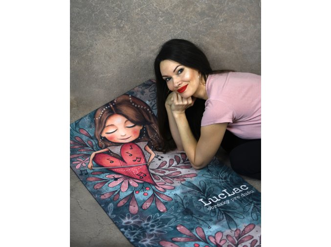 Jógamatka s ilustráciou Zo srdca