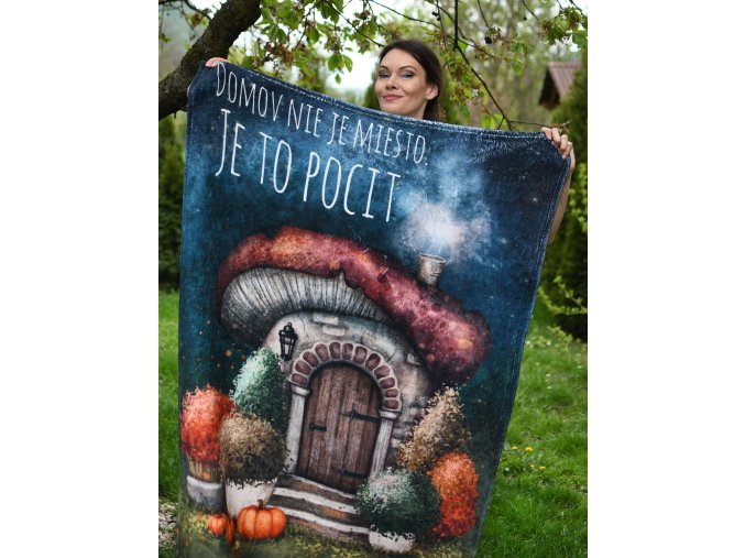 Mäkučká DEKA s ilustráciou DOMOV je pocit