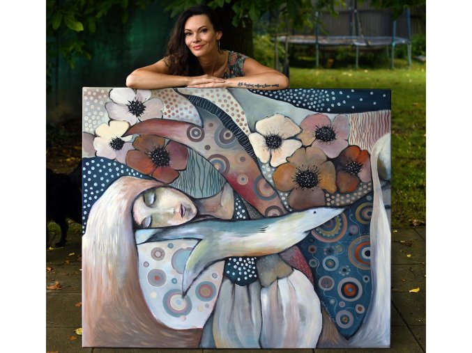 Pod perinu sveta - maľba akrylom 120 x 140 cm