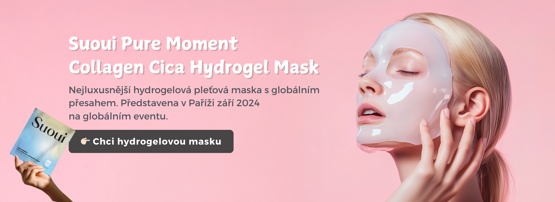 Hydrogelová pleťová maska s globálním přesahem.