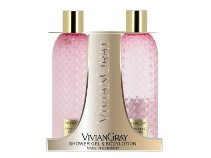 SET Sprchový gel a Tělové mléko Vivian Gray GEMSTONE Bílé pižmo a Ananas 2x300ml