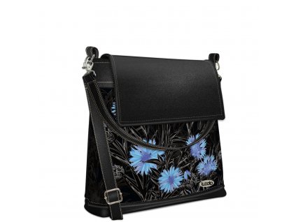 Crossbody kabelka Evi černá s motivem kvetoucí chrpy od Lucoto