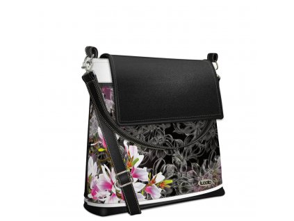 Crossbody kabelka Evi s květem magnolie v černé barvě od Lucoto