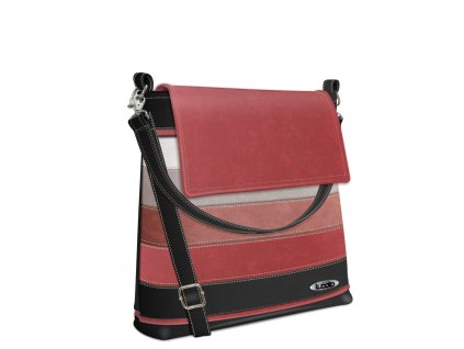 Crossbody kabelka Evi vínová s pruhováním od Lucoto