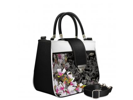 Na rameno i do ruky kabelka Tootsi s květem magnolie v černé barvě od Lucoto