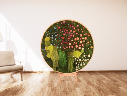 Mechový obraz - Květinová symfonie | 120 cm