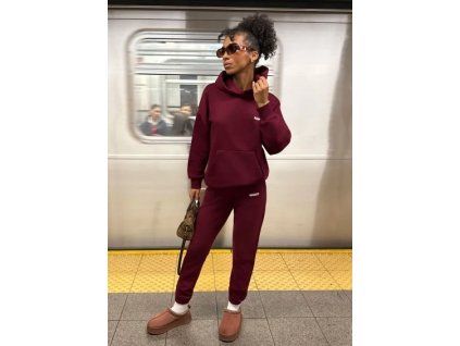 pure bluza z kapturem deep cherry