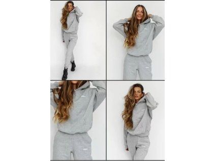 pu.re bluza z kapturem grey melange
