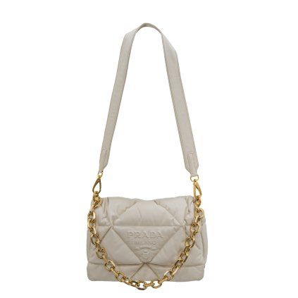 PRADA Padded Nappa Soft Leather Shoulder Bag