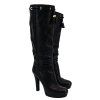 Gucci Marrakech Leather Platform High Boots Black 39