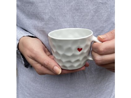 Mačkaný hrnek, srdíčko, 180ml