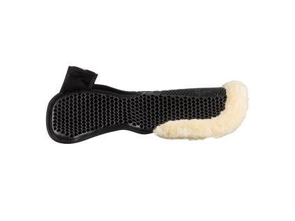 Tlumíci dečka gelová Acavallo Hexagonal s výkrojem na kohoutek, paměťovou pěnou a beránkovým zadním lemem, vpředu zesílená1