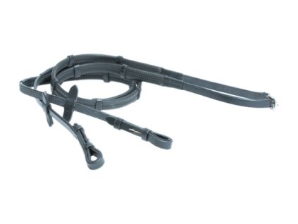 Otěže HFI gumové s koženými přezkami Černá