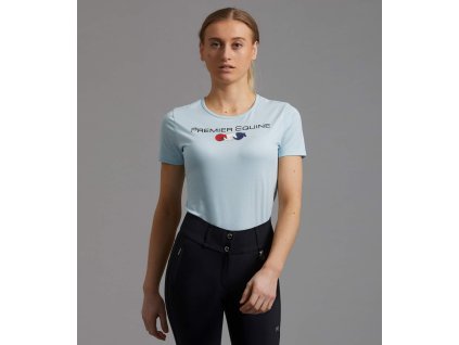Dámské bavlněné jezdecké tričko Premier Equine Chiaro s krátkým rukávem5