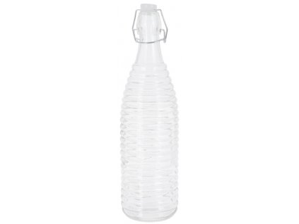 Skleněná lahev s klipem 1000ml, pruhy