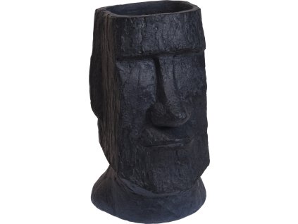 Květináč ve tvaru Moai, šedá