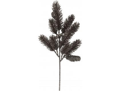 Vánoční větvička borovice 37cm,  tmavá káva