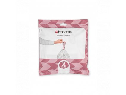 PerfectFit Bags, Code V, 2 3L, 40 Bags White 8710755100253 Brabantia 96dpi 1000x1000px 7 NR 25459