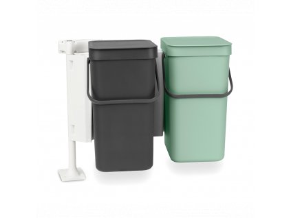 Sort & Go Built in Bin, 2 x 12L Jade Green Grey 8710755214448 Brabantia 96dpi 1000x1000px 7 NR 25743