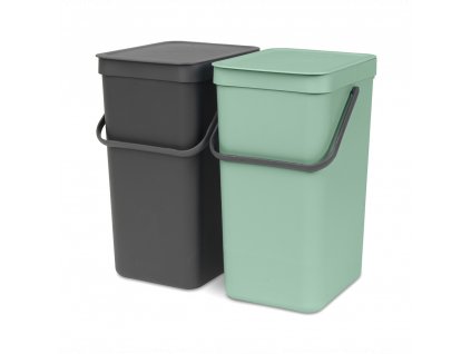 Sort & Go Built in Bin, 2 x 16L Jade Green Grey 8710755214462 Brabantia 96dpi 1000x1000px 7 NR 25744