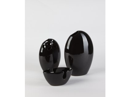 1543 vaza egg hole 15x8 5x21 5 cm cerna