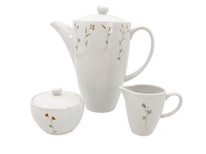 Set Konvice kávová 1300ml, cukřenka a mléčenka, Botanic New