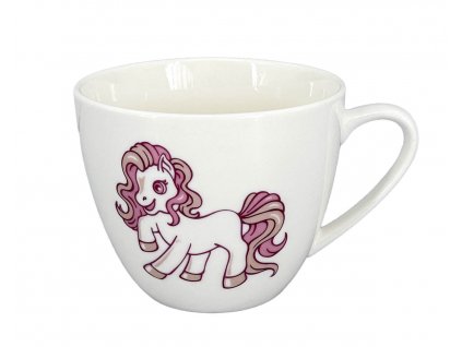 Dětský šálek Pony - objem 220 ml, materiál porcelán, barva bílá,  dekor růžový poník.
