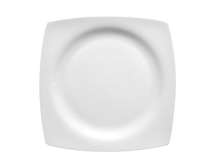 Elegantní čtvercový dezertní talíř Verto s jemným smetanovým odstínem a zaoblenými rohy.