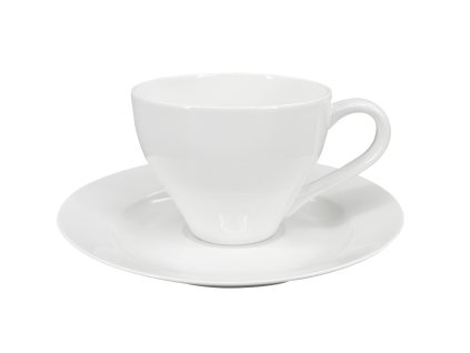 Bílý porcelánový šálek s podšálkem Elano o objemu 200 ml.