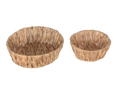 Set 2 kusů kulatých podnosů/košíků Rustica z pletené mořské trávy, přírodní materiál, boho/rustikální styl