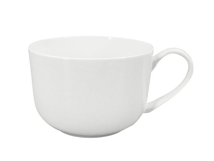 Bílý porcelánový jumbo hrnek Luna II. jakost (700 ml) s drobnými kazy v glazuře, vhodné do myčky.