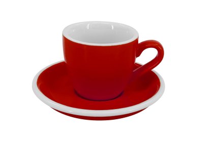 Červený silnostěnný espresso šálek Roma 75 ml, profesionální porcelán by inspire